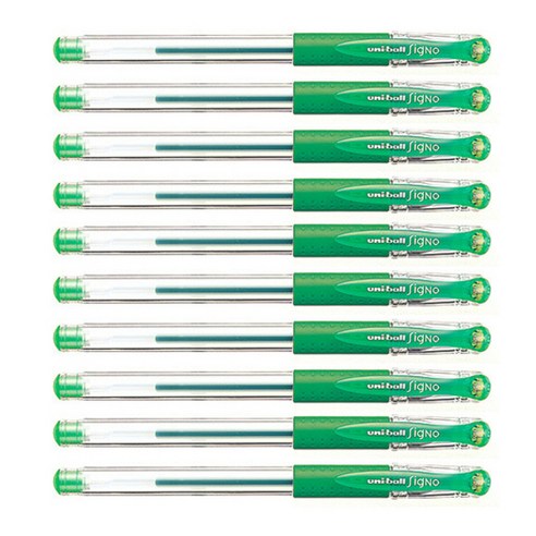 미쯔비시 시그노 유니볼 펜 UM-151 0.38mm, 그린, 10개입