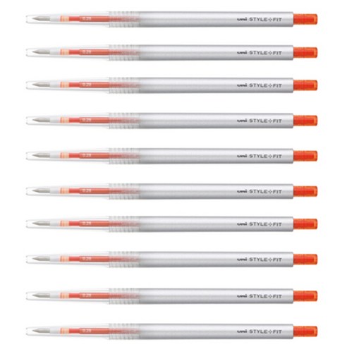 미쓰비시 스타일핏트 단색펜 0.28mm UMN-139, 만다린오렌지, 10개입