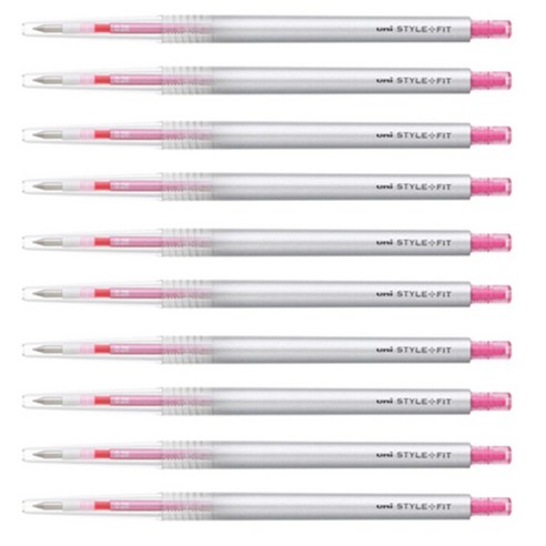 미쓰비시 스타일핏트 단색펜 0.28mm UMN-139, 로즈핑크, 10개입