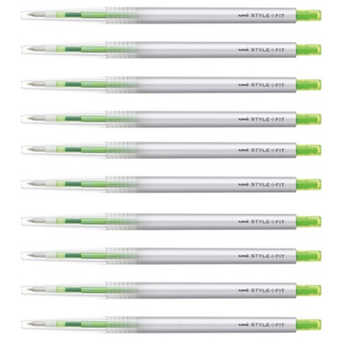미쓰비시 스타일핏트 단색펜 0.28mm UMN-139, 라이트그린, 10개입
