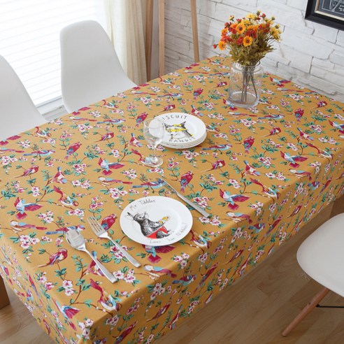 이코디 버드 플라워 가든 테이블 보, 혼합 색상, 140 x 180 cm