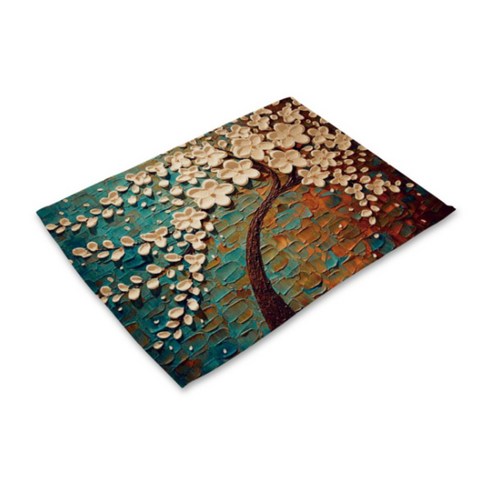 비케이 나무 유화 식탁매트, 13, 42 x 32 cm