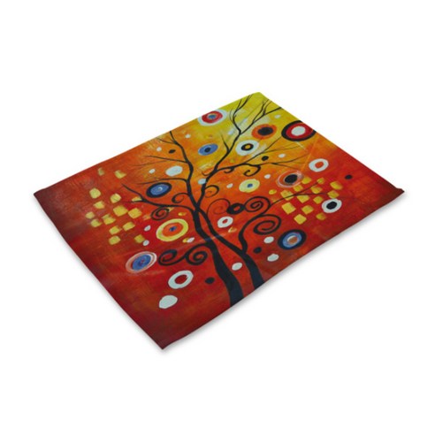 비케이 추상화 나무 식탁매트, 2, 42 x 32 cm