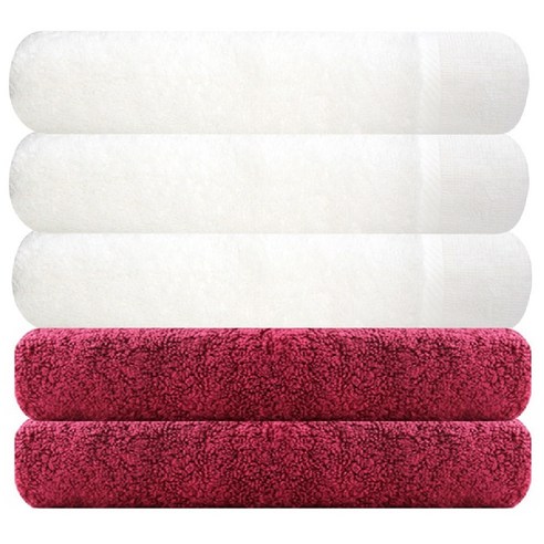 송월타월 뱀부얀 마르쉘 호텔수건 3p + 호텔수건 170g 자주2p, 화이트, 1세트