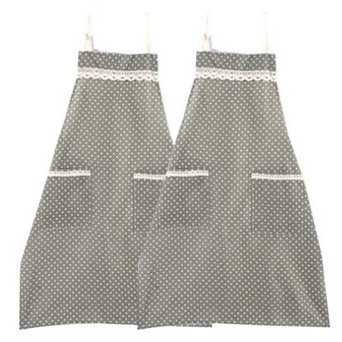 마켓감성 도트컬러 앞치마, 카키, 2개