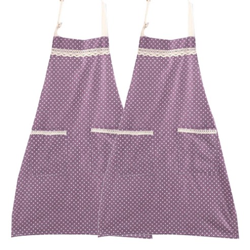 마켓감성 도트컬러 앞치마, 보라, 2개