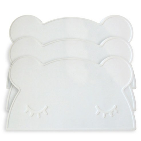 마켓감성 곰돌이 실리콘 식탁매트 3p, 화이트, 46 x 28 cm