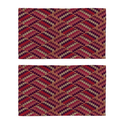 핑크망고 애스닉패턴 키친 테이블매트 2p, D, 46 x 27 cm, 2개