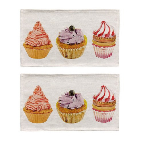 핑크망고 디저트 키친 테이블매트 2p, D, 46 x 27 cm