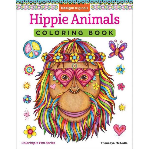 Hippie Animals Coloring Book, Design Originals