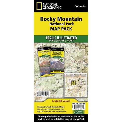 National Geographic Trails Illustrated Rocky Mountain National Park Colorado Map Pack, Natl Geographic Maps