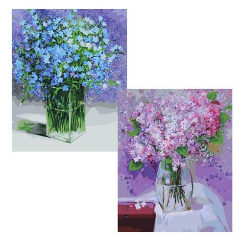 헬로페인팅 DIY 그림그리기 도면키트, 플라워49, 플라워48