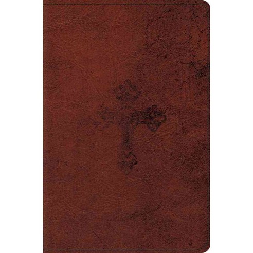 The Holy Bible: English Standard Version Walnut Trutone Weathered Cross Design Compact Bible, Crossway Books