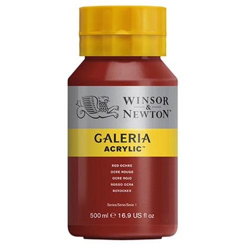 윈저앤뉴튼 갤러리아 아크릴 물감 Red Ochre, 500ml, 1색