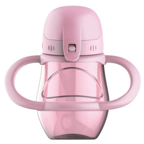 버즈 흘림방지 양손 빨대컵 300ml, 핑크, 1개