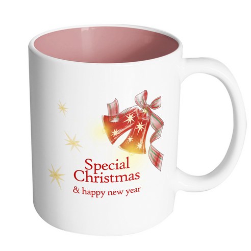 핸드팩토리 레드벨 스페셜크리스마스 머그컵, 내부 파스텔 핑크, 1개