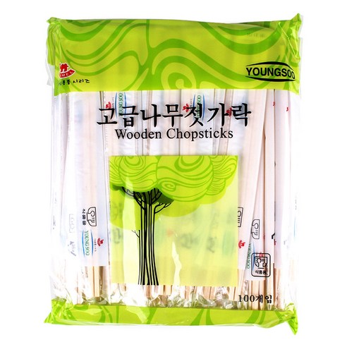 블룸엣홈 일회용 자작나무 젓가락, 100개, 1개