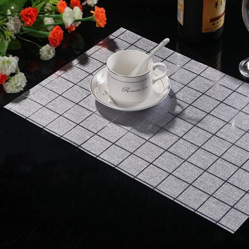 리빙팝 웨스턴 테이블 매트 F Type 2p, 실버, 45 x 30 cm