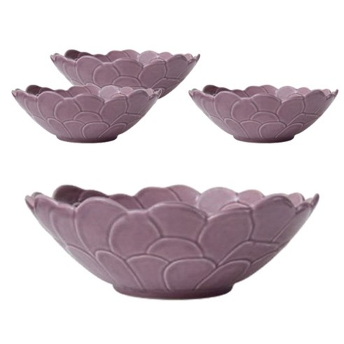 꼬떼따블 로잘리 샐러드볼 26.5cm, 퍼플, 4개입