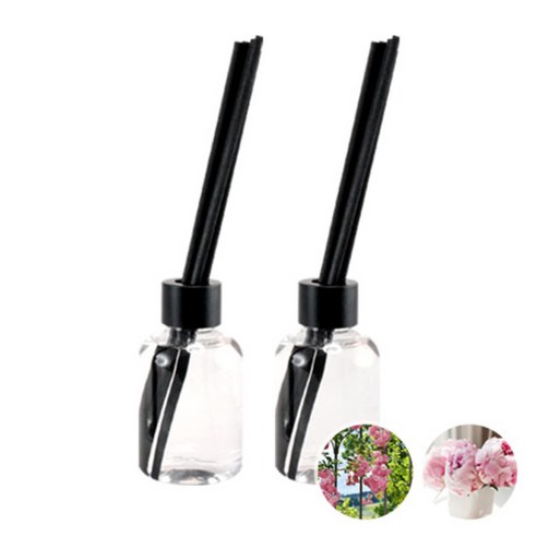 더아로마샵 디퓨져 리필액 100ml x 2p + 블랙 섬유스틱 10p + 블랙캡 2p, 잉글리쉬가든, 피오니
