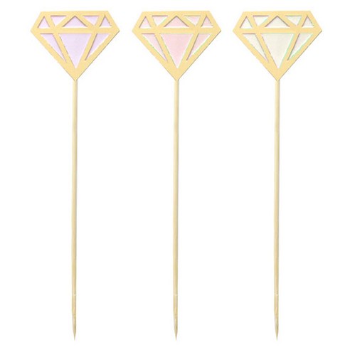 쓱싹 러블리 다이아몬드 데코 파티픽 3P, 혼합 색상, 3세트