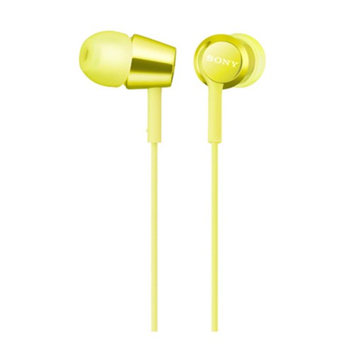 소니 컬러풀 사운드 이어폰, MDR-EX155AP, 옐로우