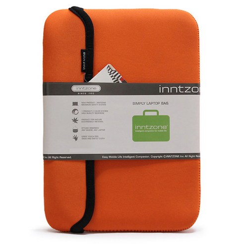 인트존 네오프랜 컬러 노트북 파우치 INTC-107X, 오렌지, 13.3in