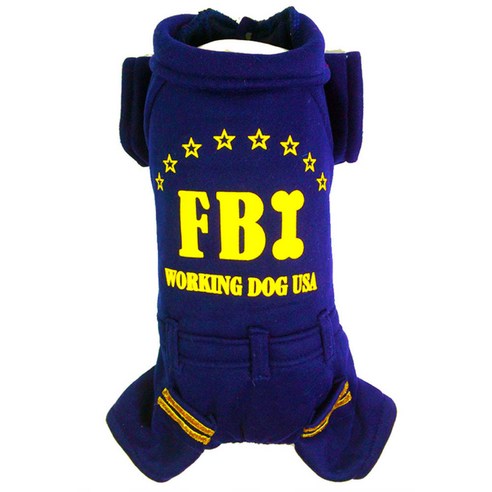 이코디 고양이 & 강아지 FBI 스웨터, 블루