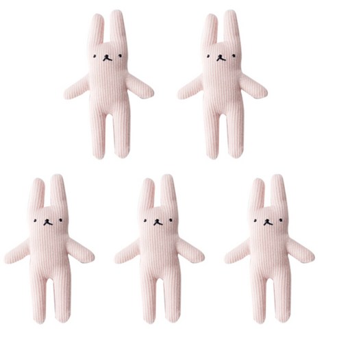 티나피크닉 귀여운 토끼봉제 부자재 와펜, 핑크, 5개입