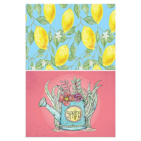 로엠디자인 실리콘 식탁매트 2p 레몬, 화분09, 385 x 285 mm