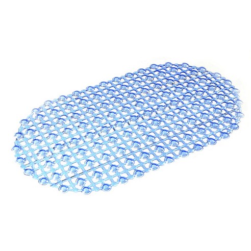 마켓감성 PVC 논슬립 타원 욕실매트, 블루, 1개