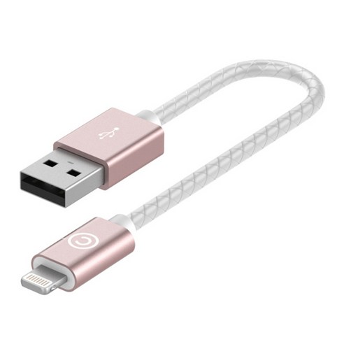 랩씨 애플전용 라이트닝 레더 충전 케이블 A.L 15cm, Rose Gold, 1개