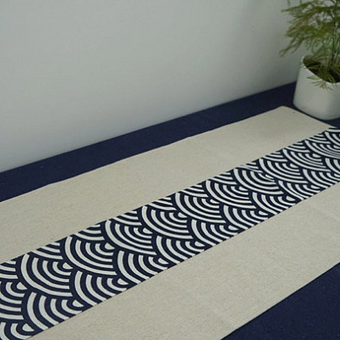 아리코 25 kitchen 동양 린넨 테이블 러너, A(파도), 30 x 180 cm