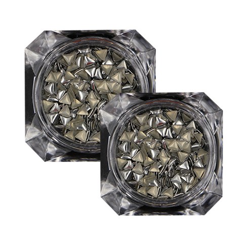 이코디 메탈 네일파츠 트라이앵글 3mm, 실버, 2개입