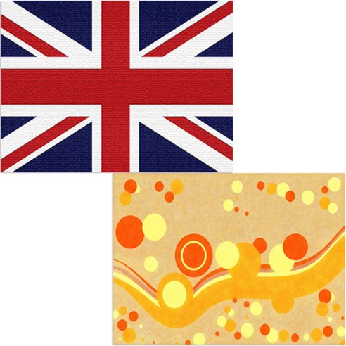 벨라 실리콘 식탁매트 바람 + 영국국기, 혼합 색상, 385 x 285 mm