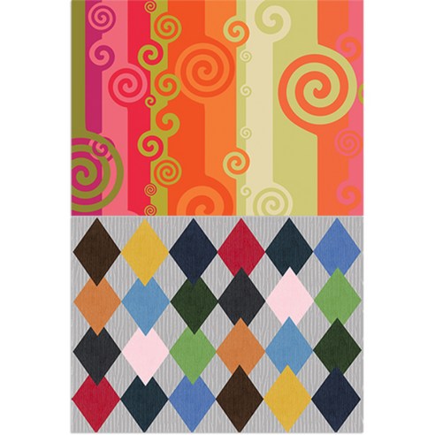 로엠디자인 실리콘 식탁매트 바람1 + 다이아몬드 패턴, 혼합 색상, 385 x 285 mm, 두께 1mm