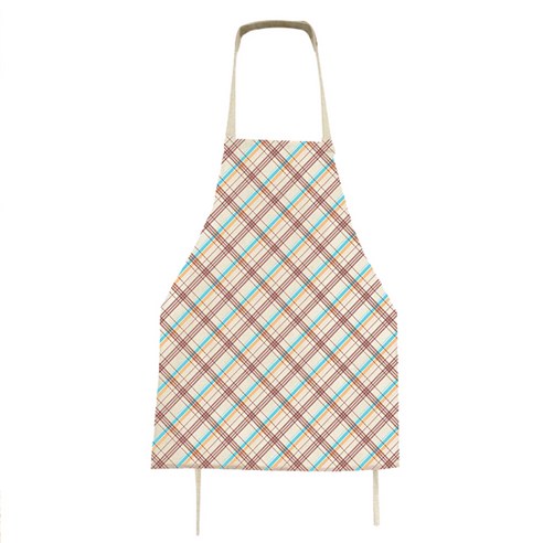 아울리빙 칼라 체크 주방 앞치마 56 x 68 cm, F, 1개