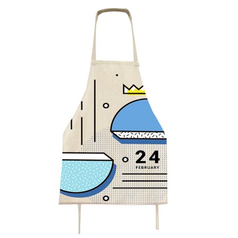 아울리빙 일러스트 도형 주방 앞치마 56 x 68 cm, D, 1개