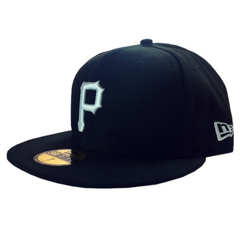 뉴에라 59FIFTY 어센틱 피츠버그 파이어리츠 MLB 모자, 블랙(화이트로고)