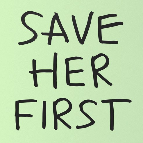 1AM 캘리그라피 인테리어 포인트 스티커 SAVE HER FIRST, 진회