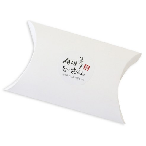 황씨네도시락 반달상자 24p + 새해복스티커 원형캘리 24p, 화이트, 1세트