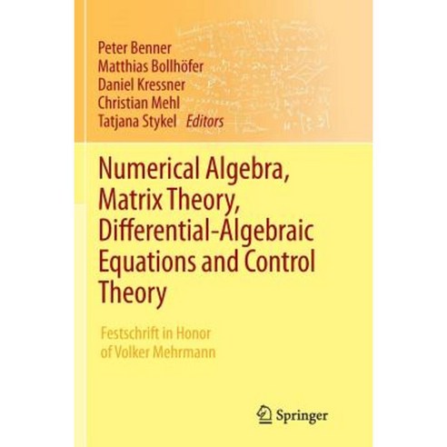 Numerical Algebra Matrix Theory Differential-Algebraic Equations and Control Theory: Festschrift in Honor of Volker Mehrmann Paperback, Springer