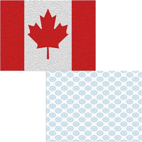 벨라 실리콘 식탁매트 2p 블루플라워패턴 세트, 블루플라워패턴, 캐나다국기, 385 x 285 mm