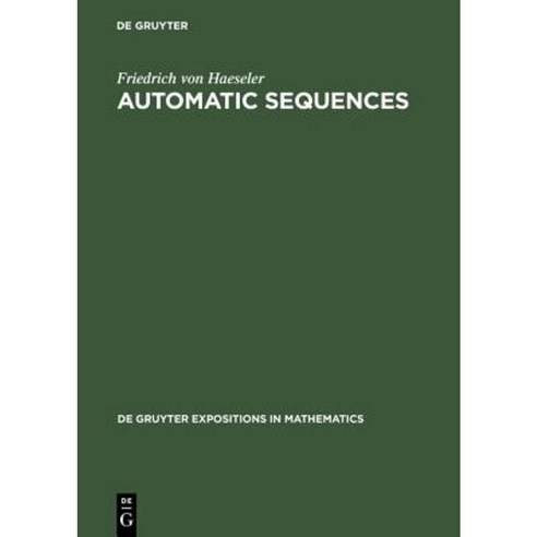 Automatic Sequences Hardcover, de Gruyter