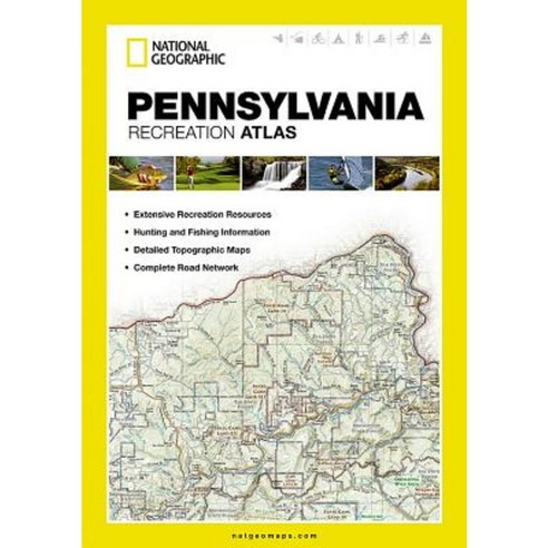 Pennsylvania Recreation Atlas Paperback, National Geographic Maps
