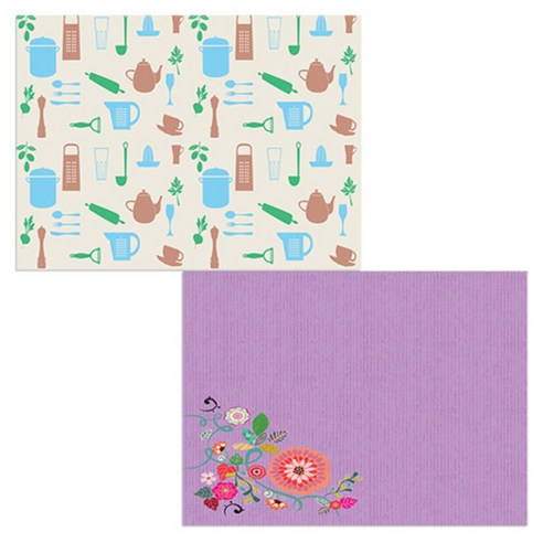 벨라 실리콘 식탁매트 2p 꽃가지1 세트, 꽃가지1, 조리기구, 385 x 285 mm, 두께 1mm