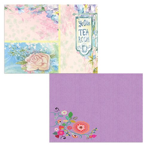 벨라 실리콘 식탁매트 2p 꽃가지1 세트, 꽃가지1, 티타임, 385 x 285 mm, 두께 1mm