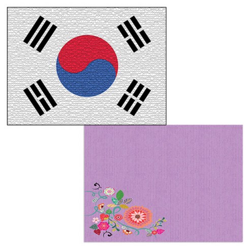벨라 실리콘 식탁매트 2p 꽃가지1 세트, 꽃가지1, 태극기, 385 x 285 mm, 두께 1mm