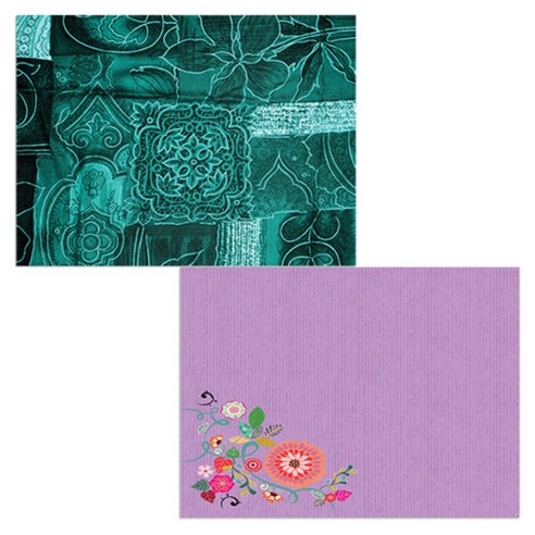 벨라 실리콘 식탁매트 2p 꽃가지1 세트, 꽃가지1, 초록문양, 385 x 285 mm, 두께 1mm