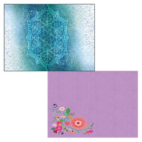 벨라 실리콘 식탁매트 2p 꽃가지1 세트, 꽃가지1, 블루, 385 x 285 mm, 두께 1mm